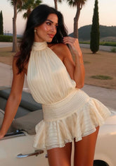 Alinea – Lace Halter Mini Dress with Open Back