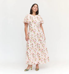 Couturebud The Dominique Dress - Pink Bluebonnet