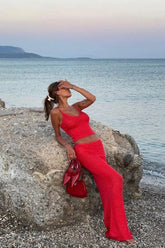 Celinne – Sleeveless knitted set with elegant cut