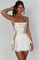 Calliope - Satin Ruffle Romper