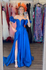 Fuchsia A-line Long Dress with Removable Sleeves