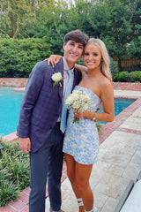 Floral Print A-line Short Dress with Belt