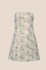 Floral Strapless A-line Short Dress